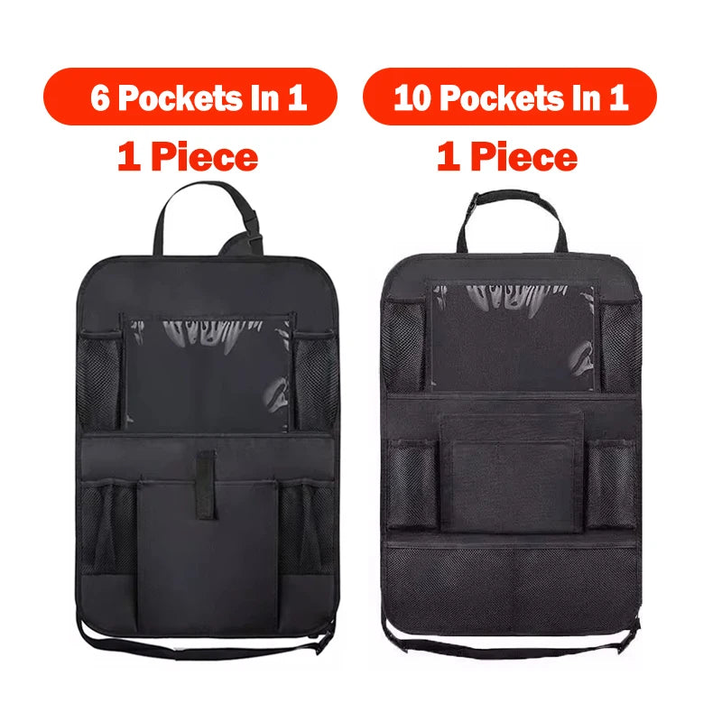 Car Seat Organizer Multi-functional Oxford Fabric Car Back Multi Pocket Storage Bag with Tablet Holder Protector for Kids