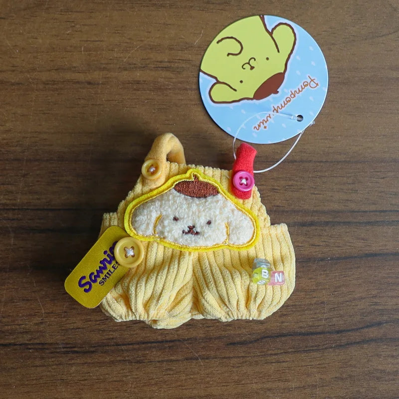 For 17cm Labubu Doll Clothes Cute Overalls Sanrio Hello Kitty Kuromi Cinnamoroll Clothes Doll Clothes for Dolls Kids Gifts