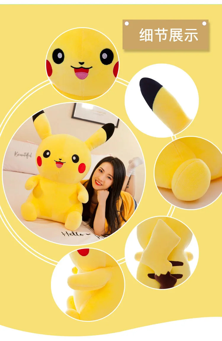 25cm Pokemon Pikachu Plush Toys Kawaii Japan Anime Elf Plush Doll Soft Stuffed Cartoon Pikachu Doll Birthday Gift For Kids Girls