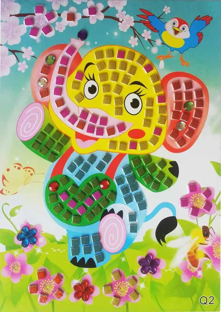 3/5Pcs Foam EVA Stickers 3D Crystal Acrylic Puzzle DIY Handmade Kids Art Cartoon Creative Educational party Toys For Children