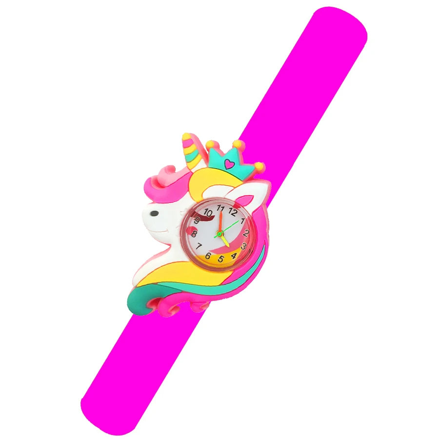Baby Watch 3D Cartoon Kids Birthday Gift 2-15 Years Old Girl Boy Children Study Time Toy Watch Clock Free Spare Battery