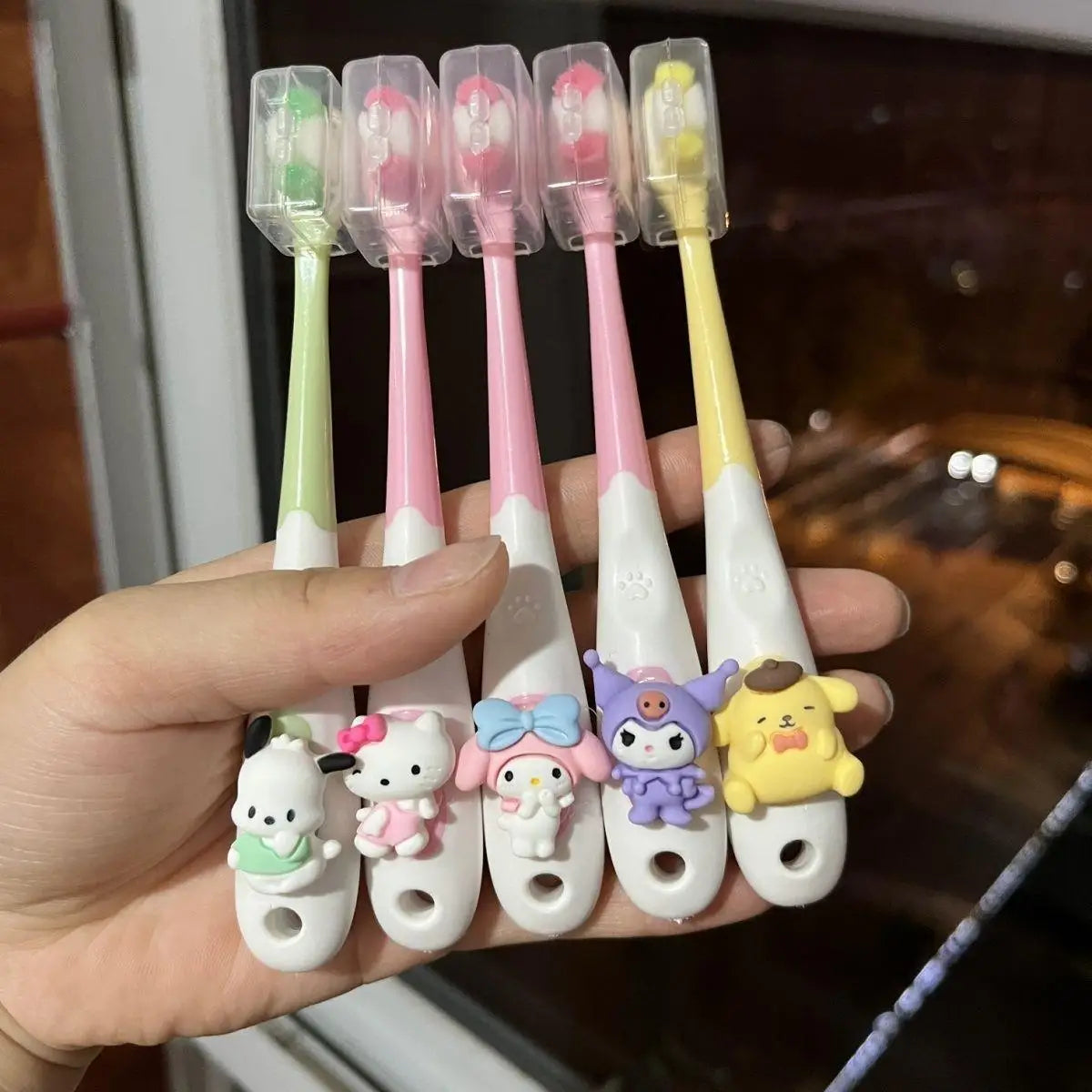 Sanrio Children Toothbrush Anime My Melody Kuromi Household Soft Tooth Brush Kawaii Teeth Cleaning Oral Tool Cartoon Kids Gifts
