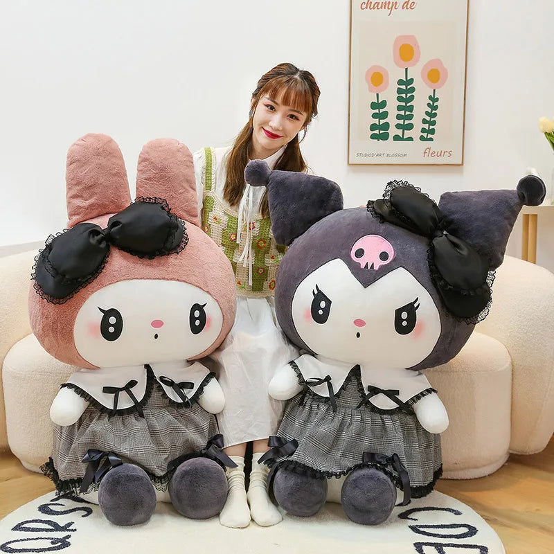 Oversized Sanrio Plushier Kuromi Melody Stuffed Toys Soft Throw Pillow Plush Dolls Kids Birthday Valentines Gifts for Girls