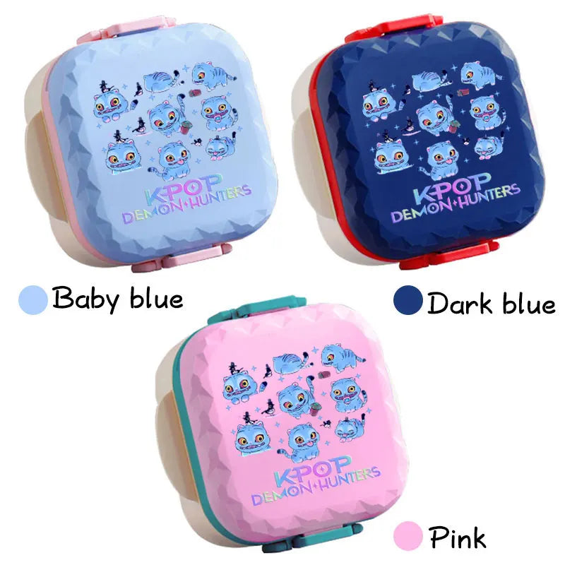 800ml For KPop Demon Hunters Lunch Box Microwave Heating Anime HUNTR/X Rumi Mira Zoey Bento Box BPA Free Comes with Tableware