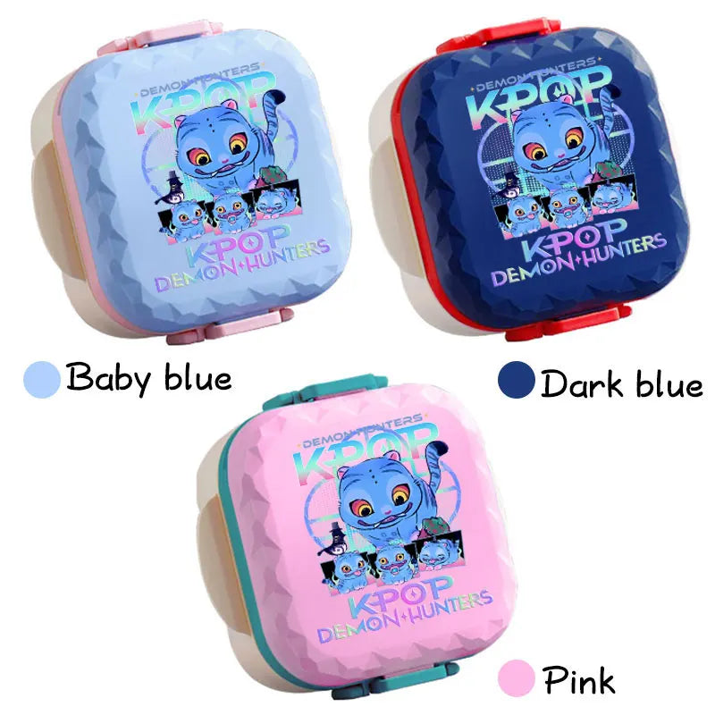 800ml For KPop Demon Hunters Lunch Box Microwave Heating Anime HUNTR/X Rumi Mira Zoey Bento Box BPA Free Comes with Tableware