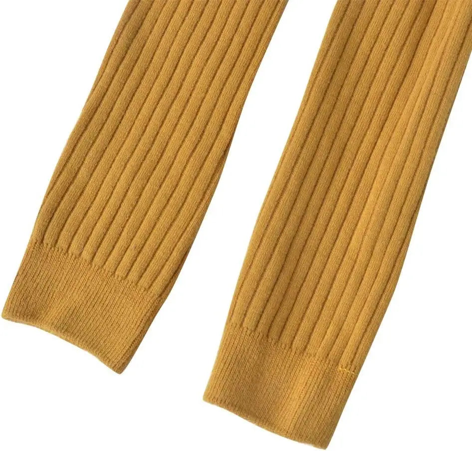 Toddler Girls Cotton Cable Knit Leggings Classic Solid Footless Tights Ankle Length Pants for Kids