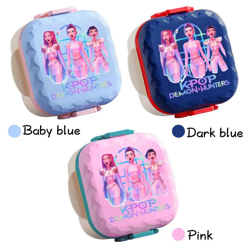 800ml For KPop Demon Hunters Lunch Box Microwave Heating Anime HUNTR/X Rumi Mira Zoey Bento Box BPA Free Comes with Tableware