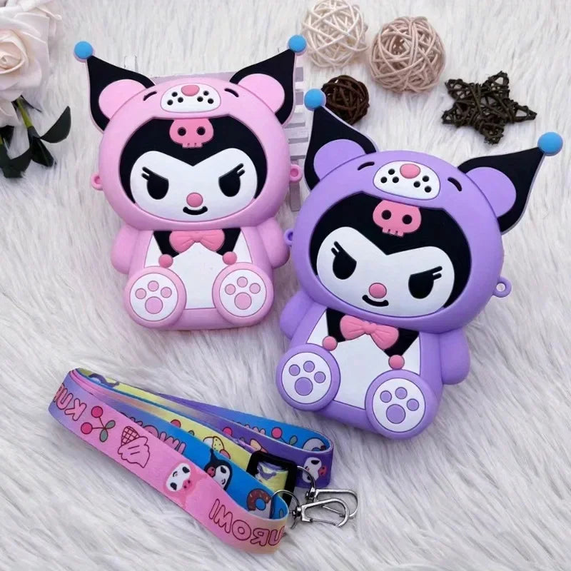 Kawaii Cartoon Anime Bag for Kids Sanrio Kuromi Crossbody Bag Storage Purse Cartoon 3D Silicone Shoulder Bag for Holiday Gifts