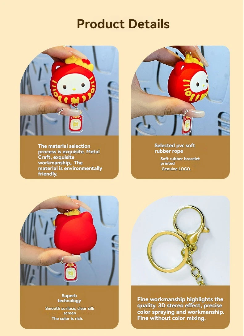 Sanrio Cinnamoroll Kuromi Anime Kawaii Ins Key Chain Pendant Cute Cartoon My Melody Bag Hanging Decoration Toys for Kids