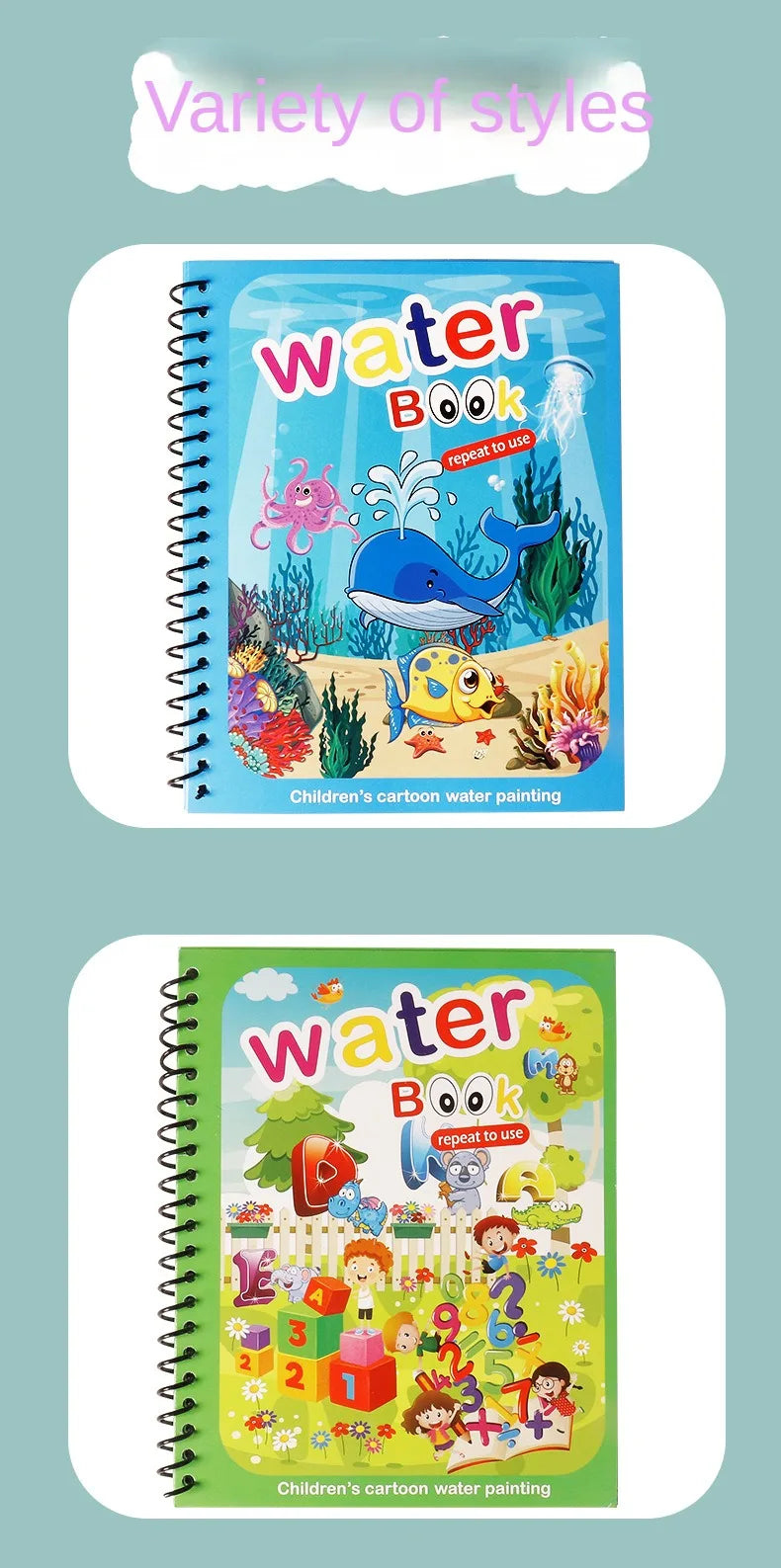 Children DIY Magical Water Painting Book Toddler Early Education Toys Reusable Magic Drawing Coloring Creativity Board For Kids