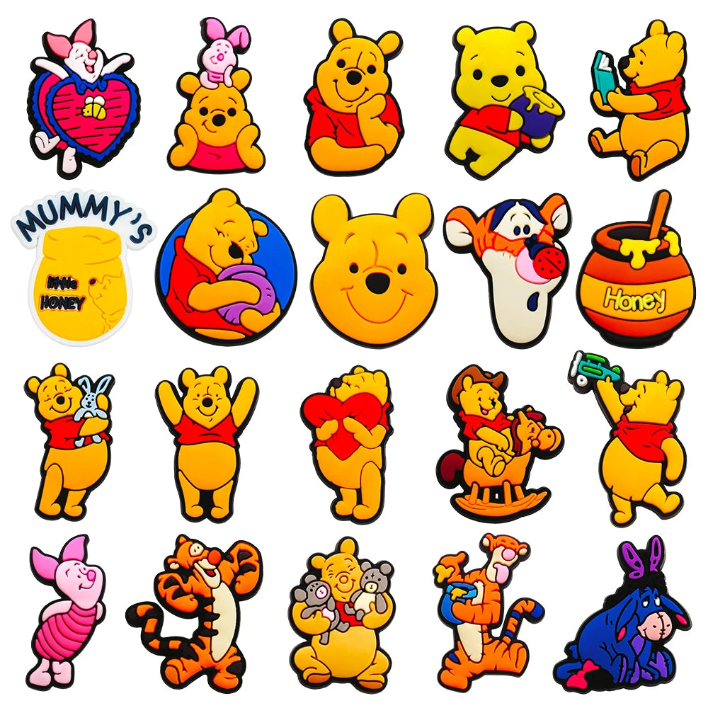 Cartoon MINISO 1PCS Popular Characters Disney Mouse DIY Stitch Funny Bear Shoe Charms Decorate Kids Accessories Boys Party Gifts