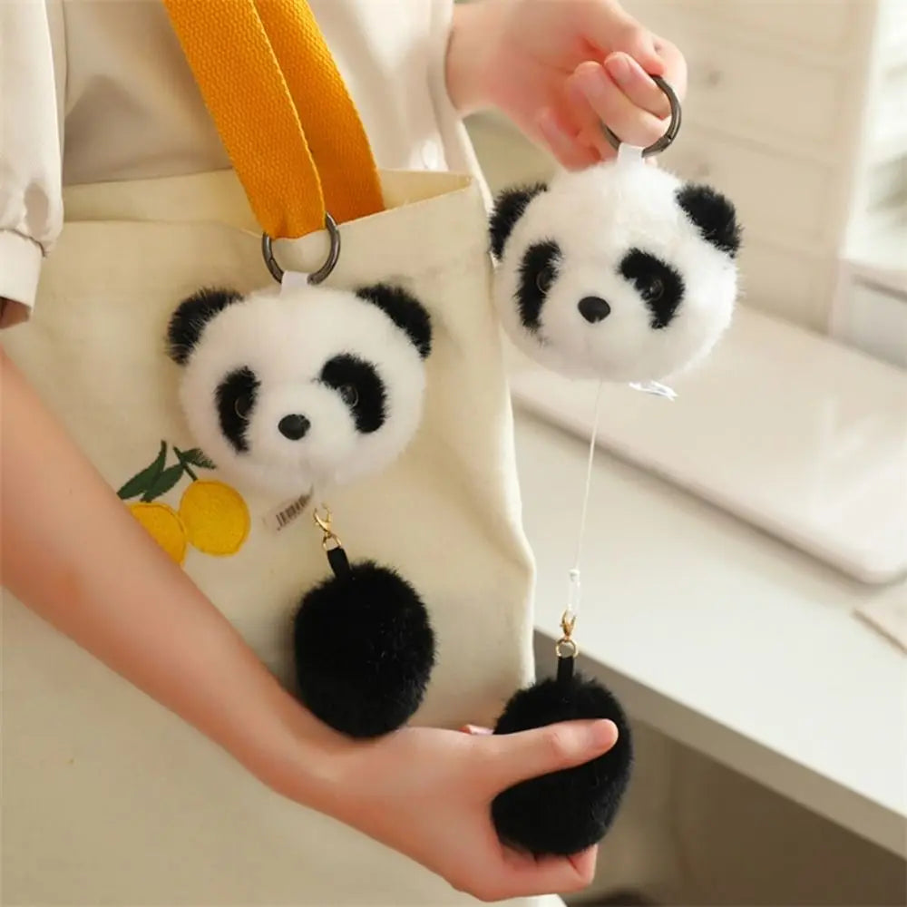 Cartoon Red Panda Plush Keyring Plush Stuffed Toys Pulling Tail Panda Plush Pendant Cute Animal Red Panda Plushies Pendant Kids