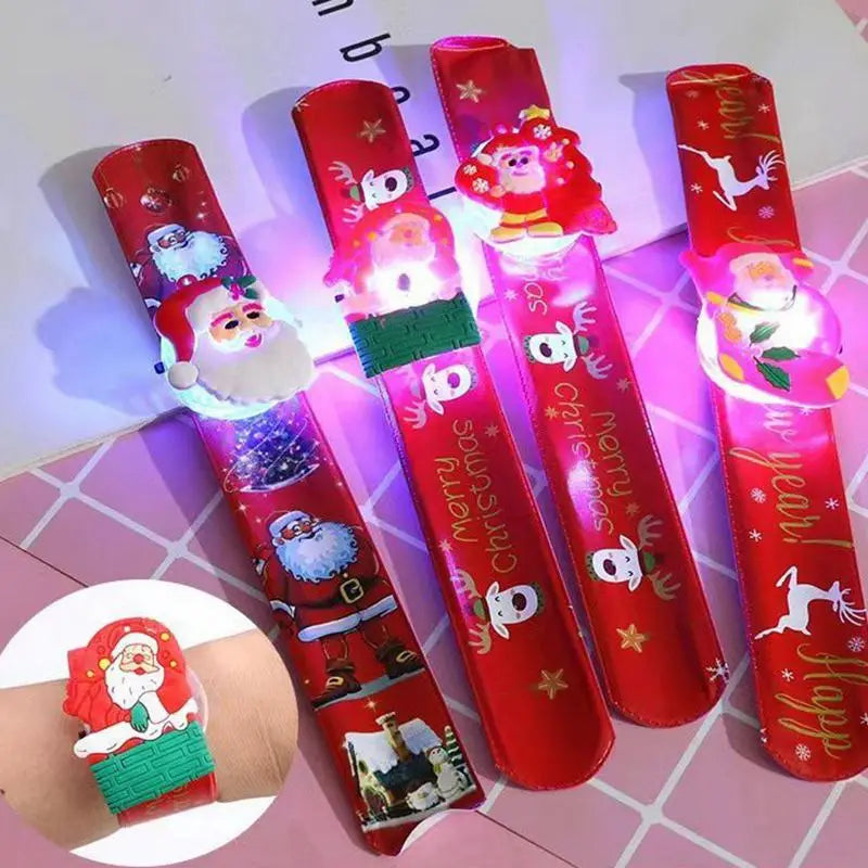 10/20PCS Glowing Bracelets Slap Rings Toy Children Gifts Christmas Party Favor Kids Birthday Gifts Wedding Guests Giveaways Gift