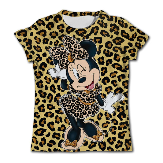 Girls T Shirts for Kids Minnie Mouse Print Top Child Shirt Boy Kid Summer Clothes Short Sleeve T-shirt Cartoon Boys Wear Mickey
