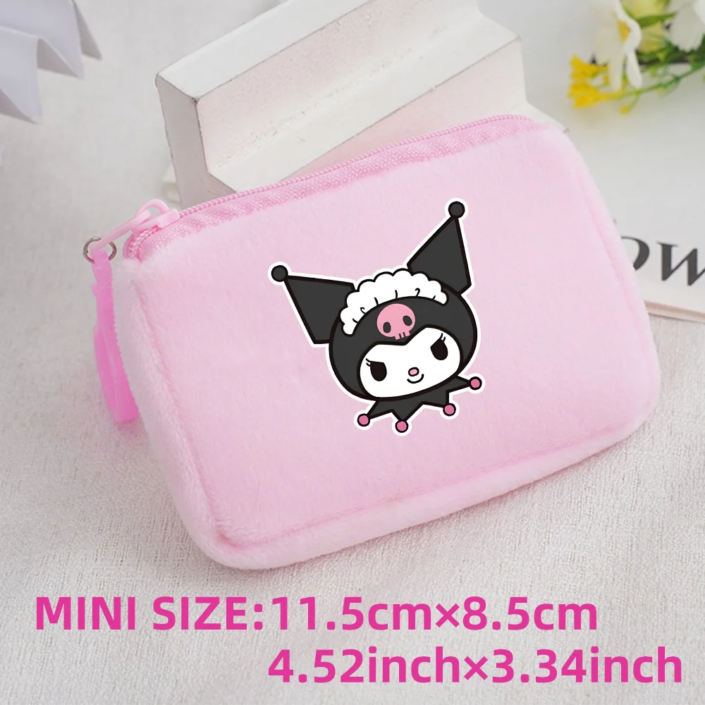 Cinnamoroll Badtz Maru Kuromi Plush Coin Purse Key Case Bag Kids Portable Mini Storage Bag Cute Gifts For Kids Clutch