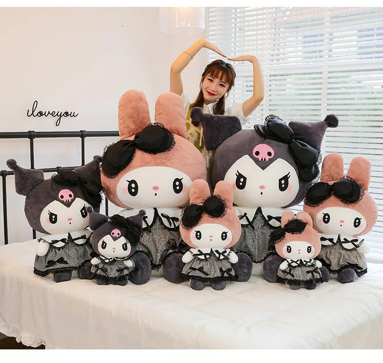 Oversized Sanrio Plushier Kuromi Melody Stuffed Toys Soft Throw Pillow Plush Dolls Kids Birthday Valentines Gifts for Girls