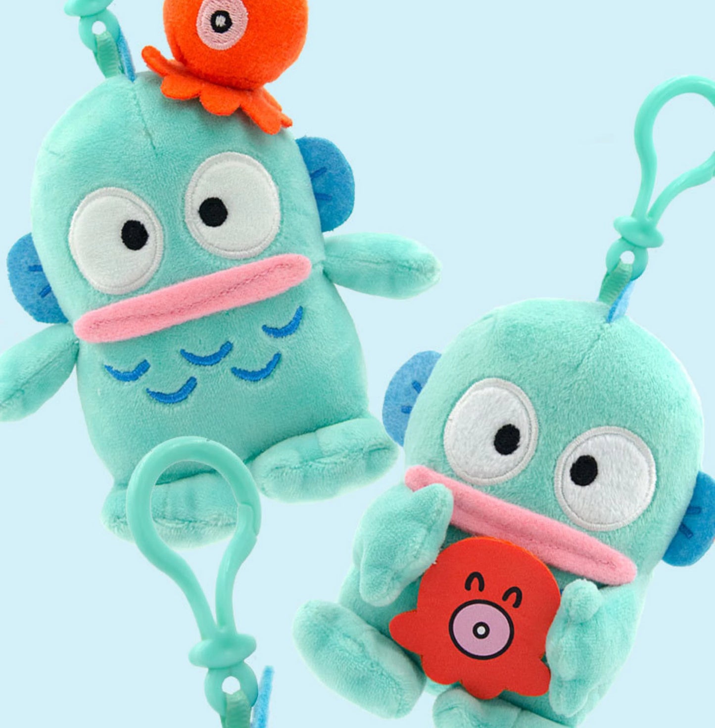Sanrio Plushie Hangyodon Stuffed Plush Keychain Pendant Cartoon Doll Toys Soft PP Cotton Kawaii Bag Keyring Gifts For Girls Kids