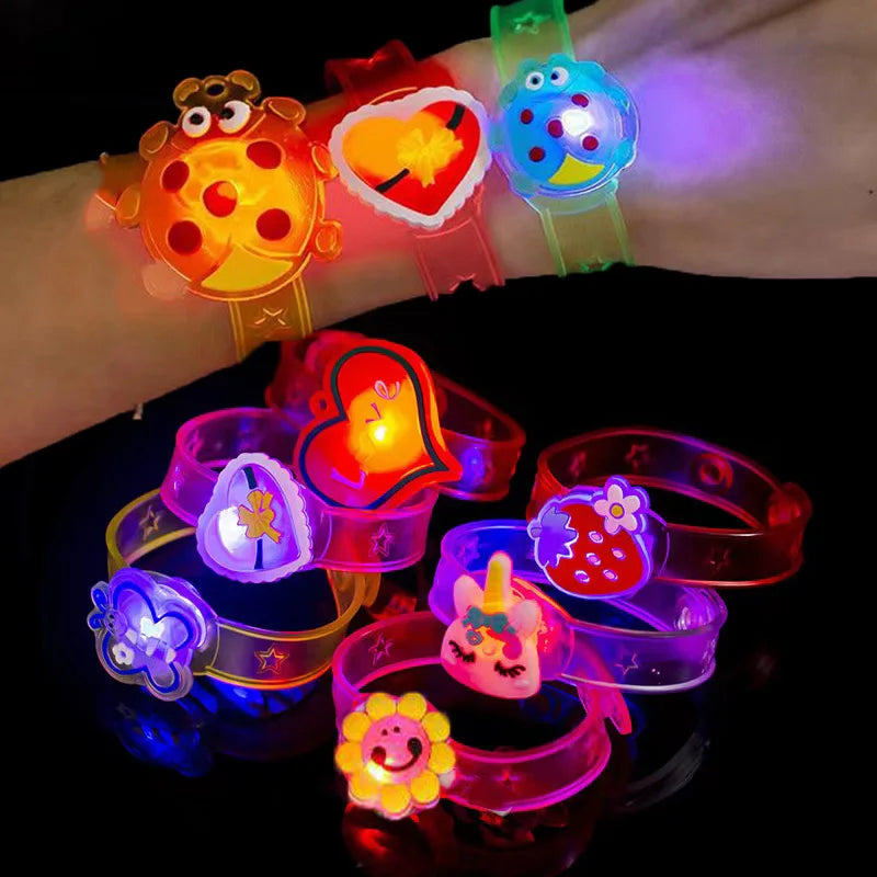 10/20PCS Glowing Bracelets Slap Rings Toy Children Gifts Christmas Party Favor Kids Birthday Gifts Wedding Guests Giveaways Gift