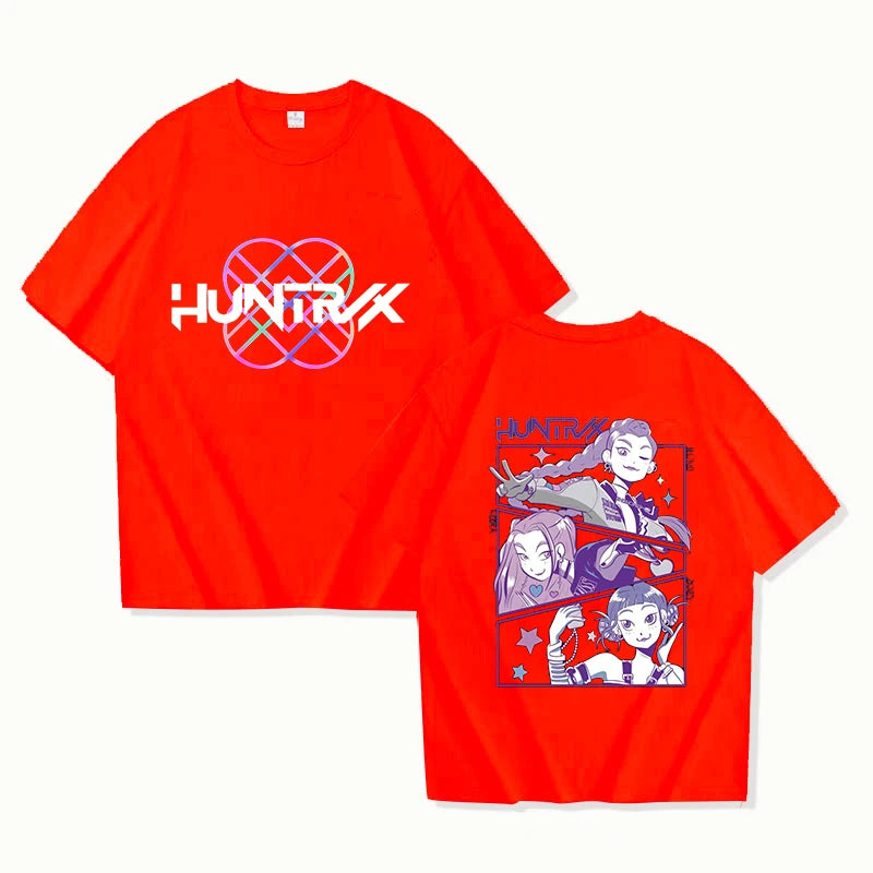 HOT Kpop Huntrix T-Shirt Men Women Fashion Harajuku T Shirt Summer Cool Short Sleeve Hip Hop Top Tee