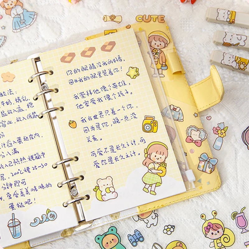 100 Pcs/Box Stickers for Kids Girls Set Kawaii Cartoon Decoration DIY Scrapbooking Waterproof Stationary Gift School Supplies