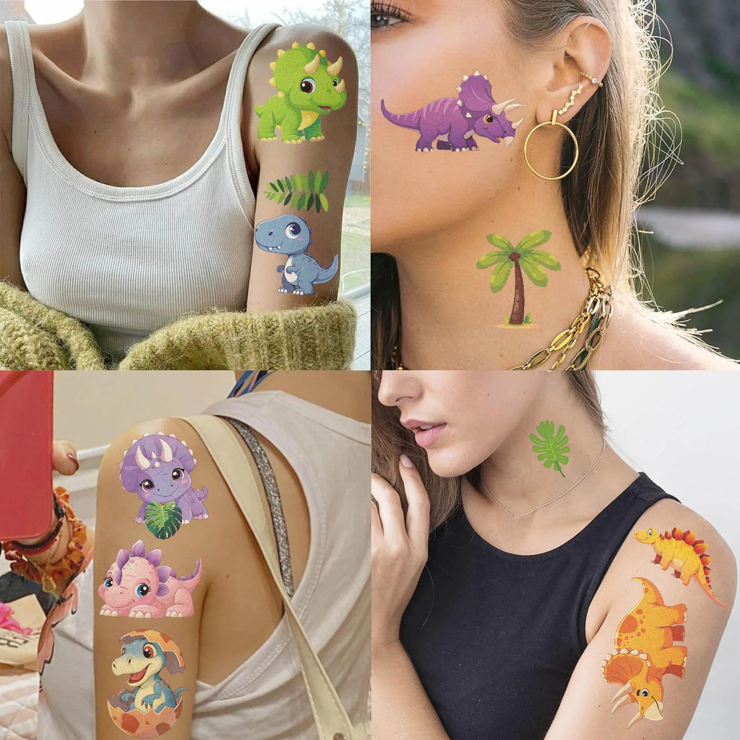 10 Sheets Dinosaurs Tattoo Sticker Temporary Fake Tattoo Arm Hands Body Waterdichte Tatouages Pour Kids Toy Gift