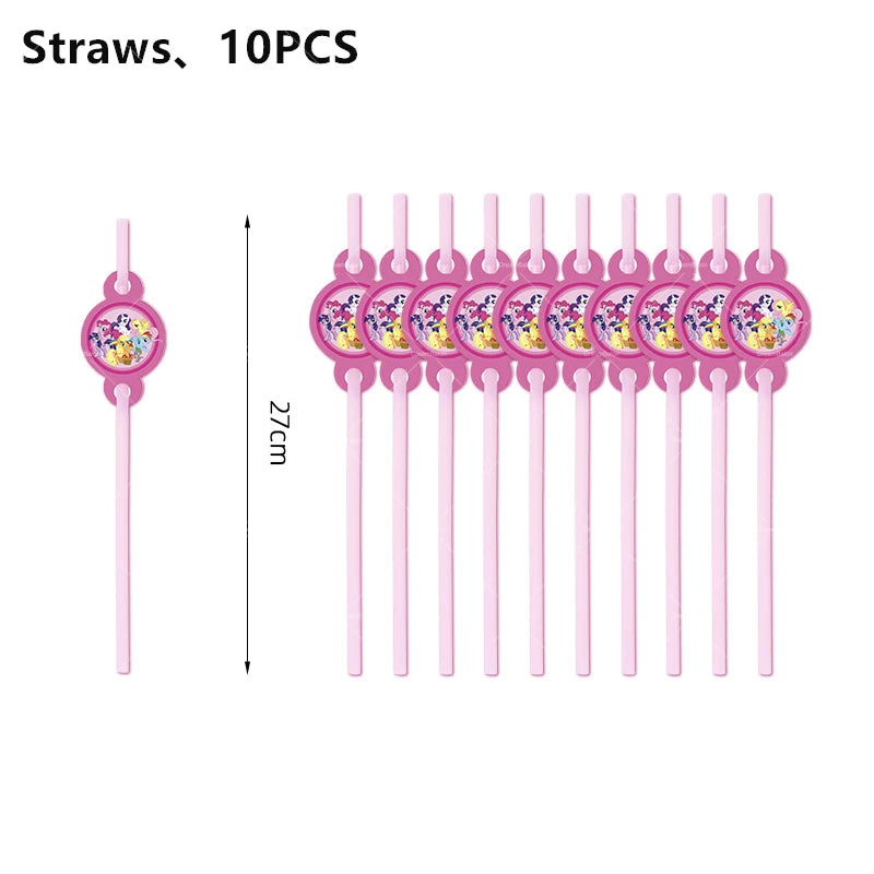 My Little Pony Foil Balloon Happy Birthday Latex Ballon Banner Party Decoration Cake Topper Supplies Backdrop Disposable Kid Toy