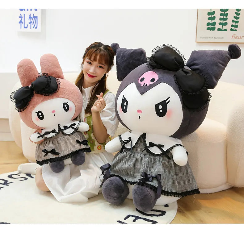 Oversized Sanrio Plushier Kuromi Melody Stuffed Toys Soft Throw Pillow Plush Dolls Kids Birthday Valentines Gifts for Girls