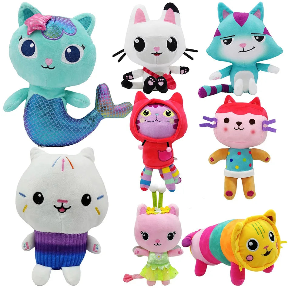 Newest 8 stlyes Gabby Dollhouse Plush Toy Mercat Cartoon Stuffed Animals Mermaid Cat Plushie Doll Kids Birthday Christams Gifts