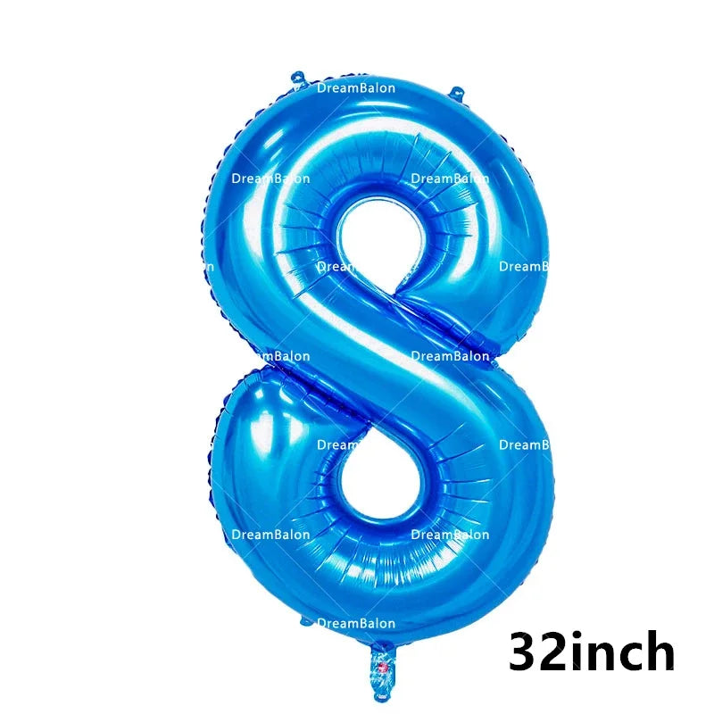 Blippiing Foil Balloon Happy Birthday Banner Decoration Party Supplies Backdrop Cake Toppers Disposable Tableware Latex Ballons