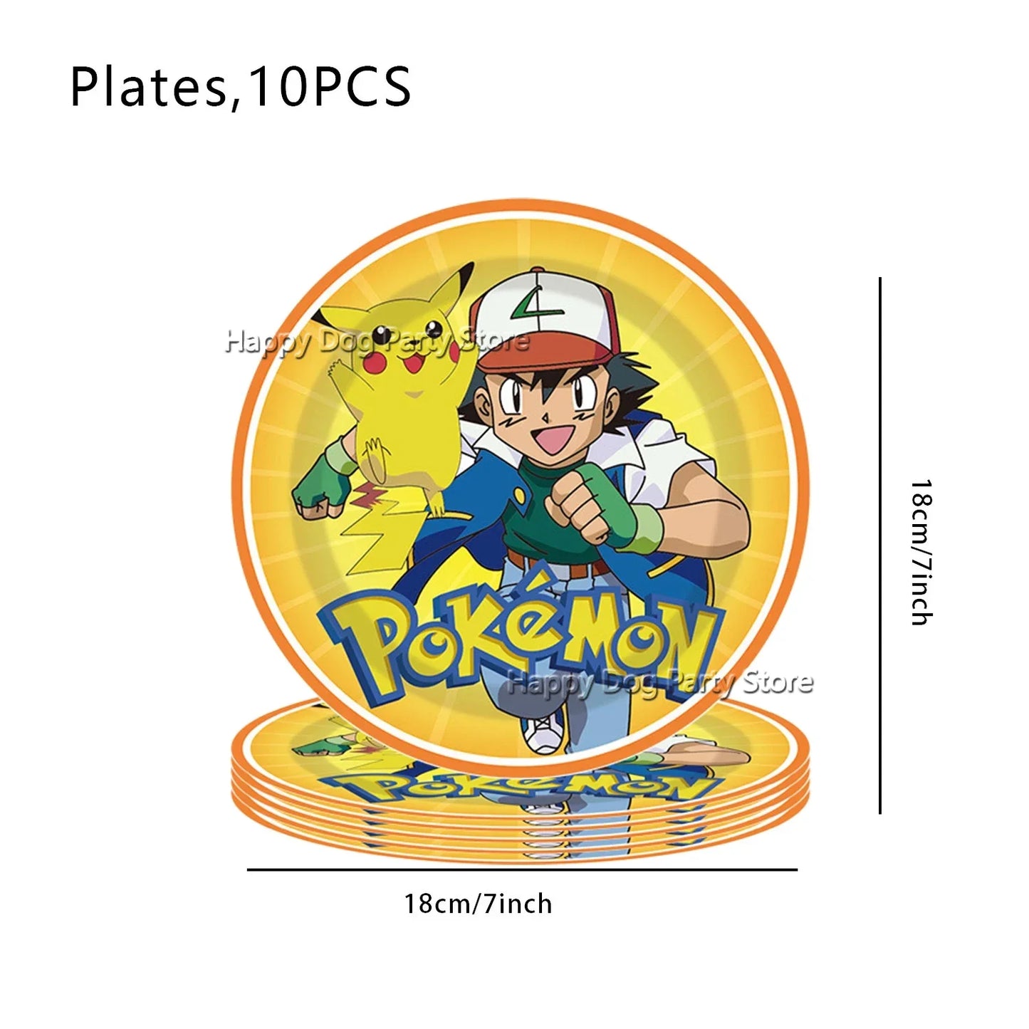 Pokemon Birthday Party Decoration New Yellow Pikachu Balloons For Kids Event Supplies Tableware Banner Backdrop Tablecloth Decor