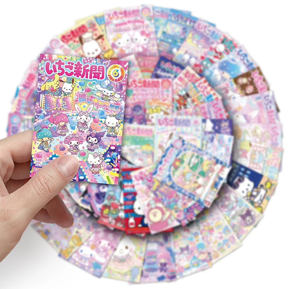 10/30/51pcs Sanrio Anime Small Poster Stickers Funny Cartoon Decals for Kids Toy Luggage Skateboard Phone Case Graffiti Sticker