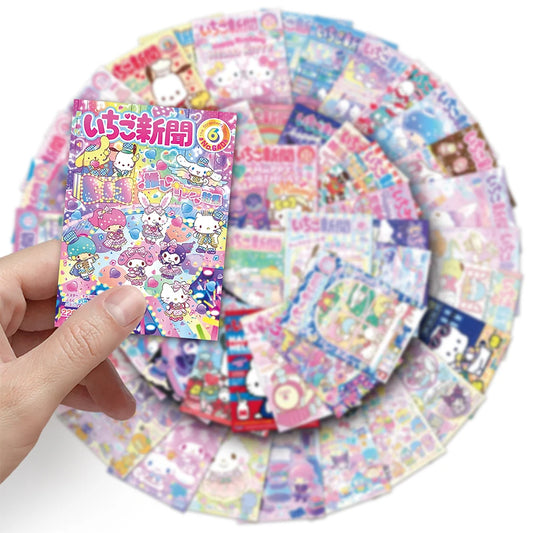 10/30/51pcs Sanrio Anime Small Poster Stickers Funny Cartoon Decals for Kids Toy Luggage Skateboard Phone Case Graffiti Sticker