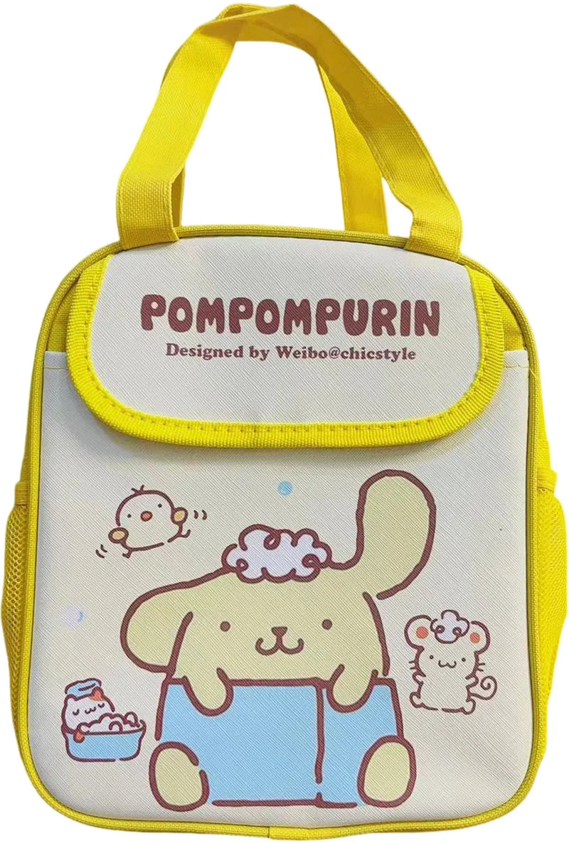 Hello Kitty Kuromi Cinnamonroll  Cartoon Kids Lunch Bag Thermal Insulation Aluminum Film C anvas Portable Insulation  Lunch Bag