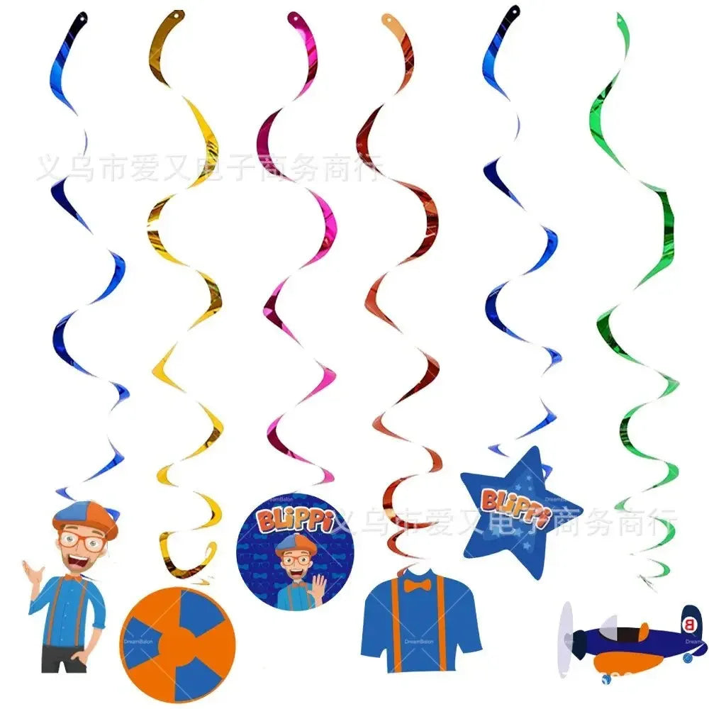 Blippiing Foil Balloon Happy Birthday Banner Decoration Party Supplies Backdrop Cake Toppers Disposable Tableware Latex Ballons