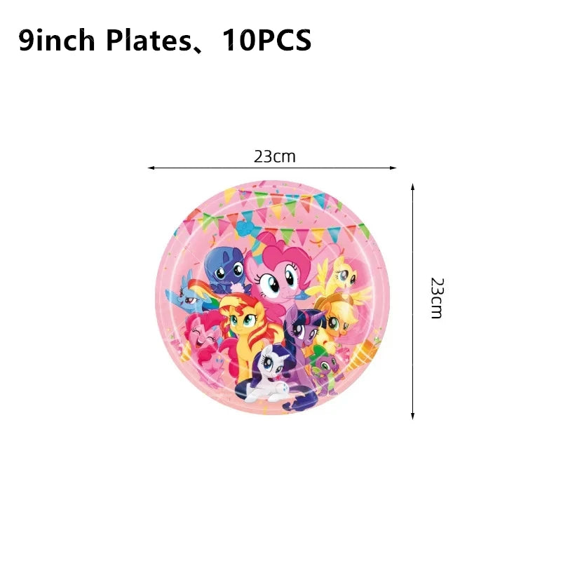 My Little Pony Foil Balloon Happy Birthday Latex Ballon Banner Party Decoration Cake Topper Supplies Backdrop Disposable Kid Toy