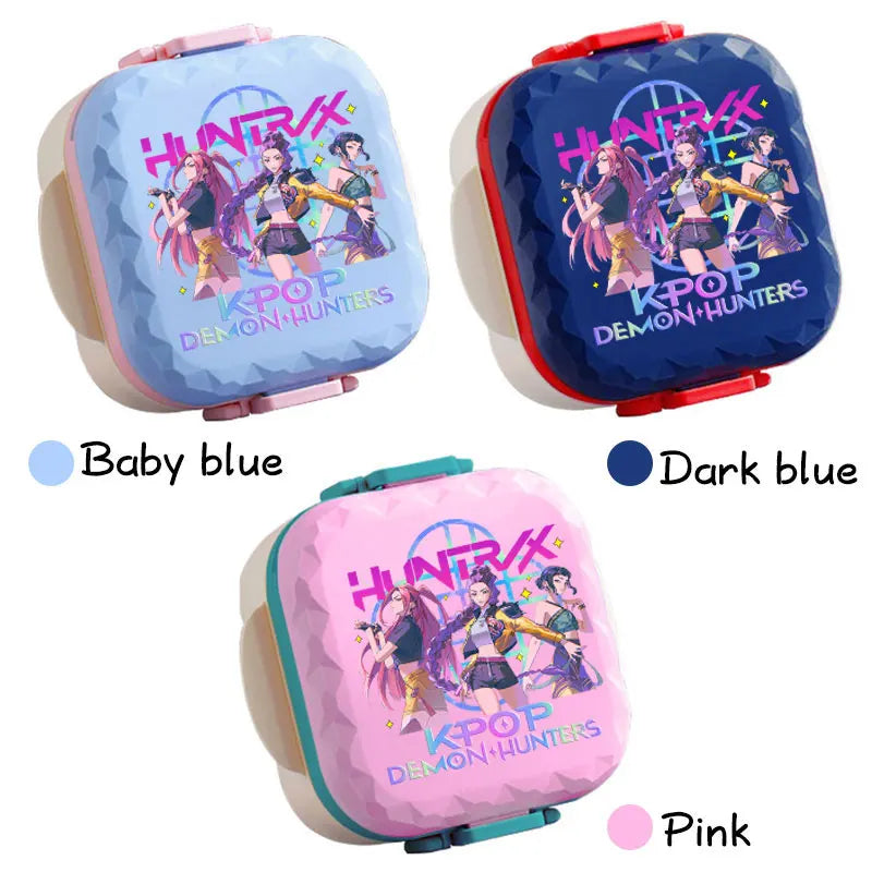800ml For KPop Demon Hunters Lunch Box Microwave Heating Anime HUNTR/X Rumi Mira Zoey Bento Box BPA Free Comes with Tableware