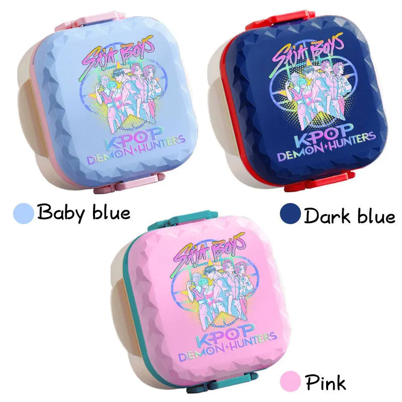 800ml For KPop Demon Hunters Lunch Box Microwave Heating Anime HUNTR/X Rumi Mira Zoey Bento Box BPA Free Comes with Tableware