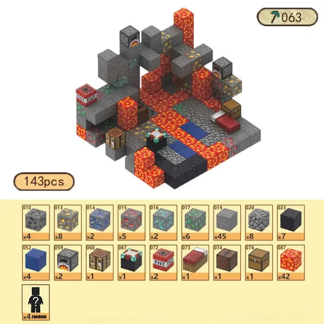 Magnetic Building Blocks Mine Cube Magnet World Set for Boy Girl Kid Age 3+ DIY Model Children Stem Montessori Sensory Toy