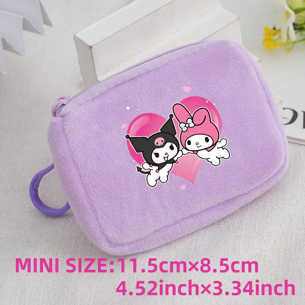 Cinnamoroll Badtz Maru Kuromi Plush Coin Purse Key Case Bag Kids Portable Mini Storage Bag Cute Gifts For Kids Clutch
