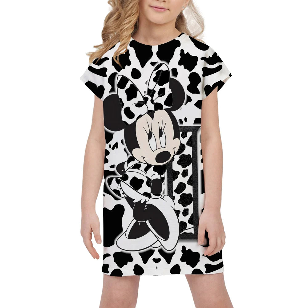 Princess Girl Costume Dresses 2024 Stripe Girls Clothes From 2 To 8 Years Kids' Prom Minnie Mouse Graphic Girl Kid's Dress Wear