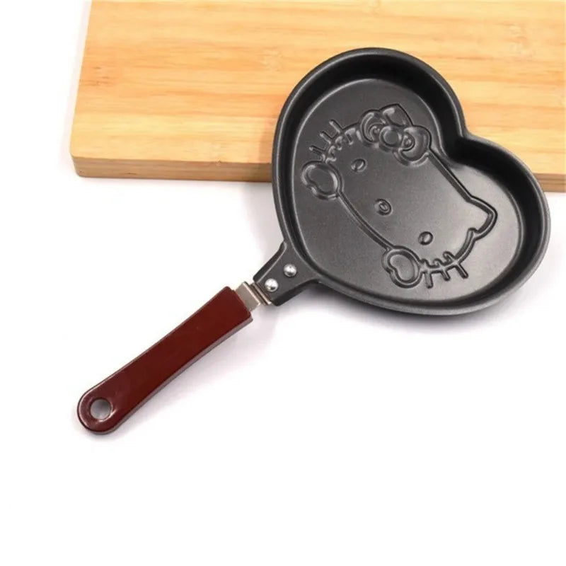 Cute Sanrio Mini Frying Pan Kawaii Hello Kitty Mickey Cartoon Egg'S Pan Kids Breakfast Non Stick Omelet Pan Home Outdoor Camping