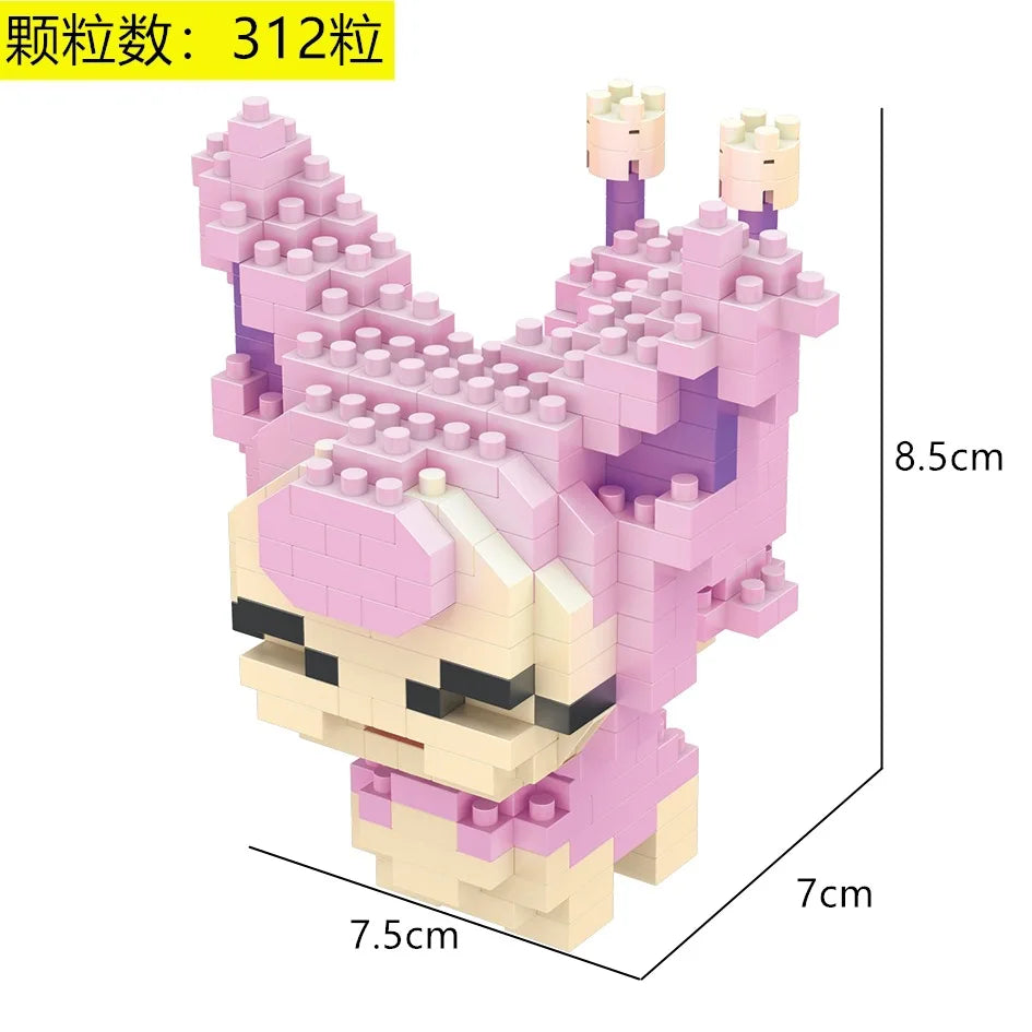 LNO Pokemon Raichu Pichu Kawaii Marowak Mini Blocks Gengar Jynx Diamond Blocks Kids Building Brick DIY Model Educational Toys