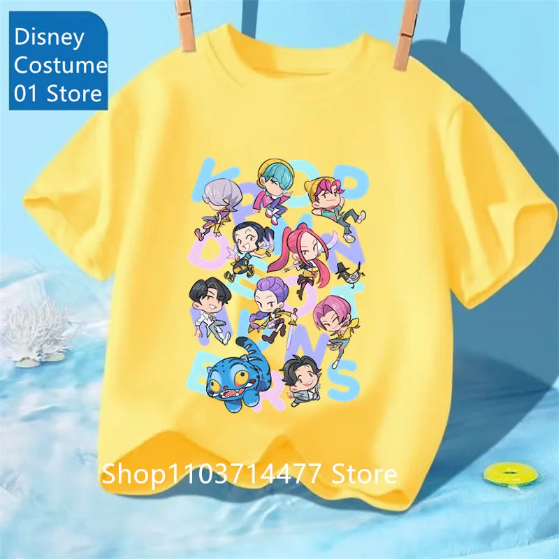 Children's Clothing KPop Demon Hunters Fans Gifts Kids Clothes Fashion Casual Tops 2025 Hot Movie Soft Baby Girls T Shirt