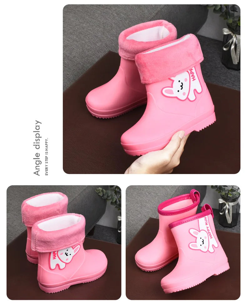 Unicorn Rain Boots Kids Boy Girls Rubber Boots New Cartoon Snow Boots For Children Waterproof Shoes Non-slip Baby Water Shoes