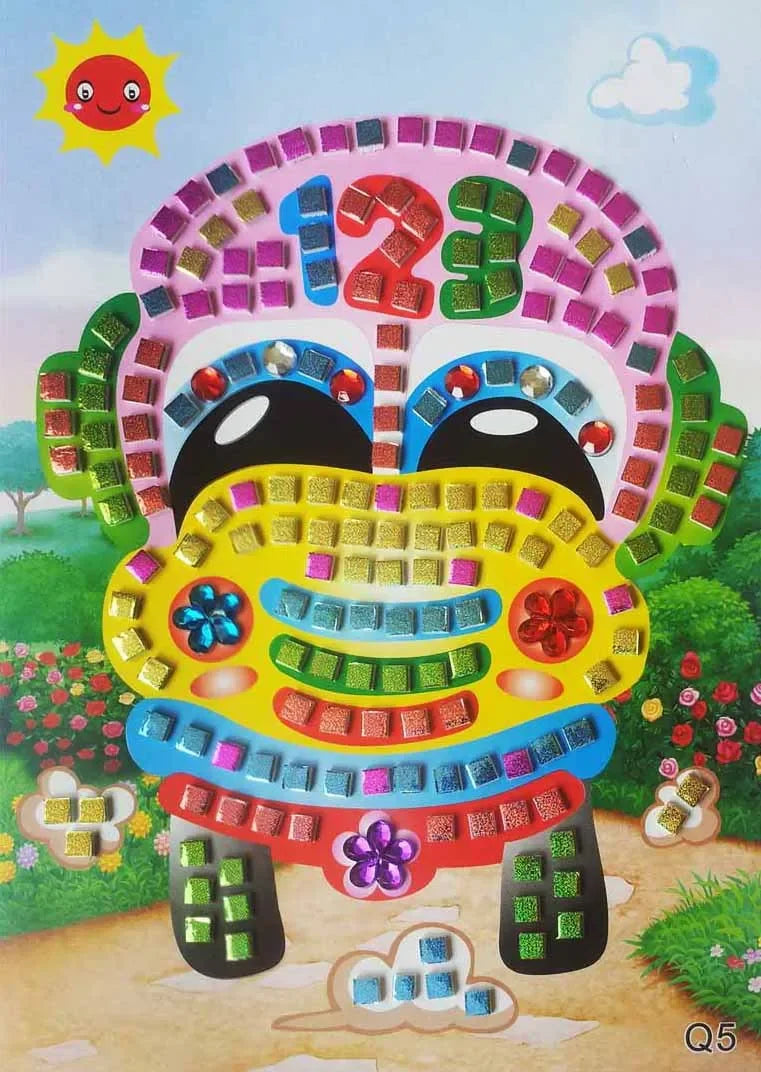 3/5Pcs Foam EVA Stickers 3D Crystal Acrylic Puzzle DIY Handmade Kids Art Cartoon Creative Educational party Toys For Children