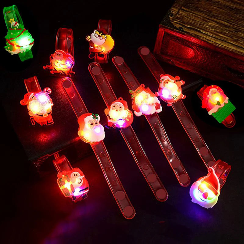 10/20PCS Glowing Bracelets Slap Rings Toy Children Gifts Christmas Party Favor Kids Birthday Gifts Wedding Guests Giveaways Gift