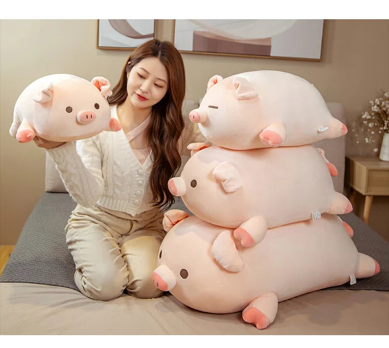 Big Size Cute Squish Pig hug pillow Doll Plush Piggy Toy Animal Comfort Soft Pillow Cushion Kids Baby Comforting Sleeping pillow