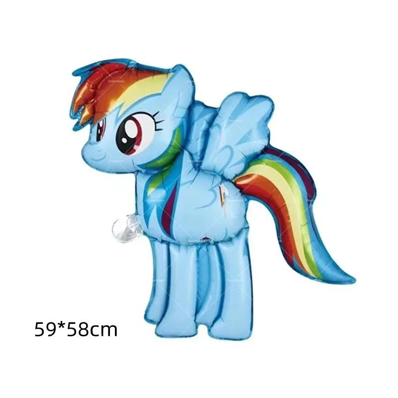 My Little Pony Foil Balloon Happy Birthday Latex Ballon Banner Party Decoration Cake Topper Supplies Backdrop Disposable Kid Toy