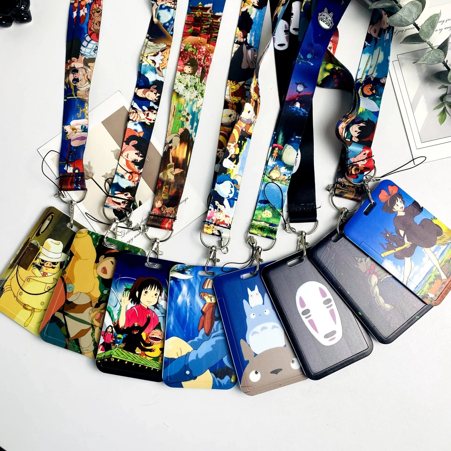 Anime Card Cases card Lanyard Key Lanyard Cosplay Badge ID Cards Holders Neck Straps Keychains