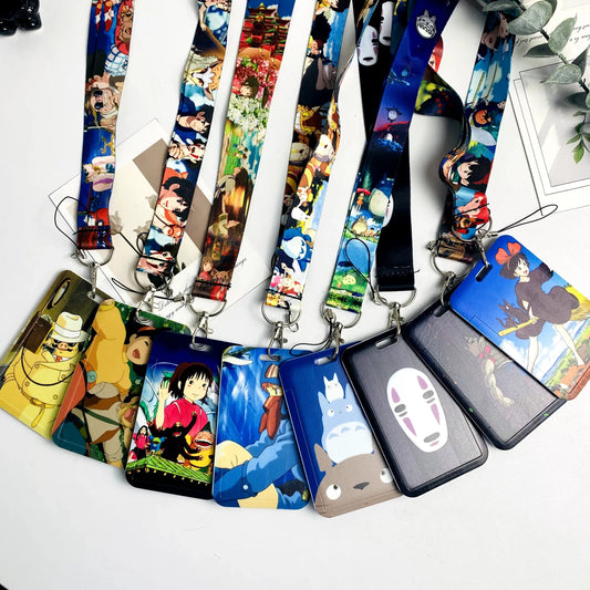 Anime Card Cases card Lanyard Key Lanyard Cosplay Badge ID Cards Holders Neck Straps Keychains